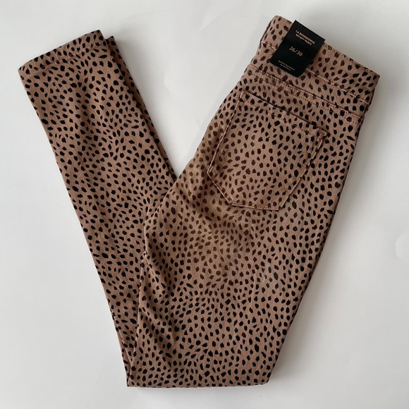 NWT Scotch & Soda La Bohemienne Skinny Mid-rise Cheetah Print Jeans W26 L30 - Picture 1 of 8